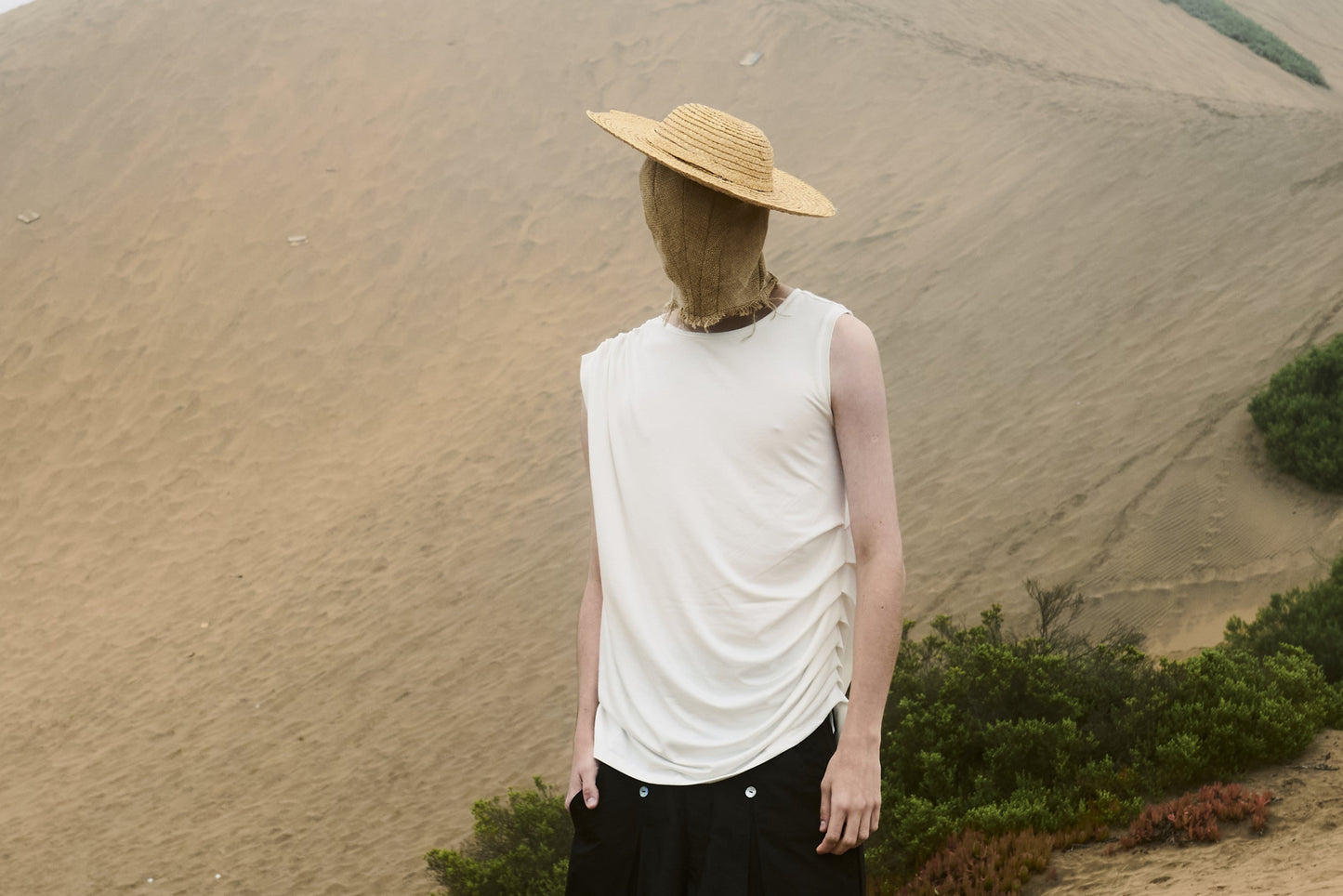 Draped Tank Top Off White