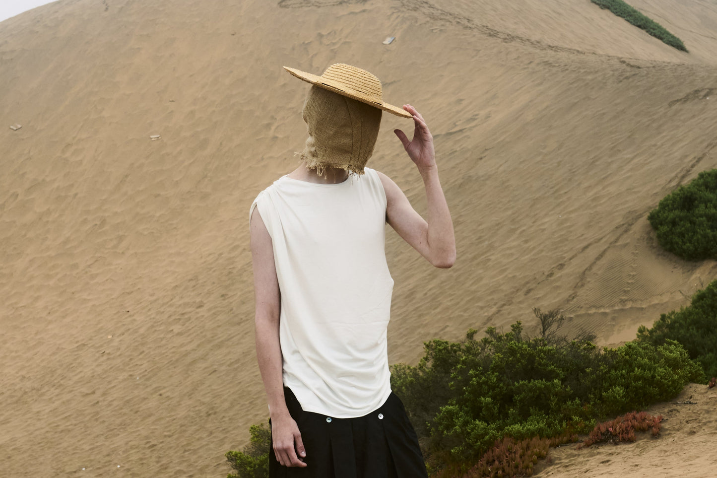 Draped Tank Top Off White