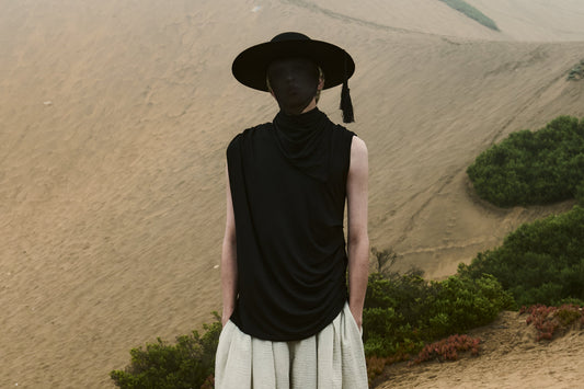 Draped Tank Top Black